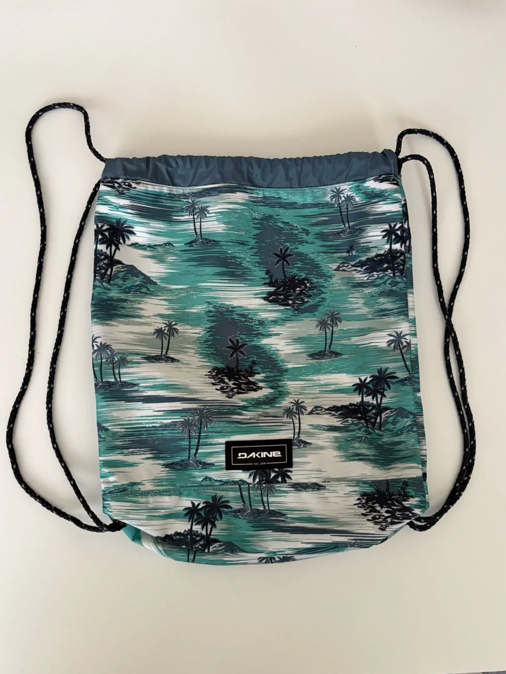 Dakine Teal, Navy & White Palm-Print Kids Swim Sack